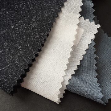 Enlace adhesivo de fusión en caliente Consigue el trabajo con el tricot circular gris de punto entrelazado